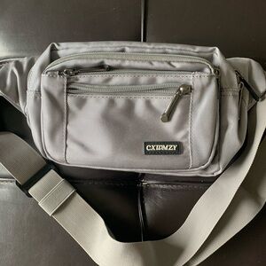 Gray Men's Waist Bag - Casual Crossbody Fanny Pack